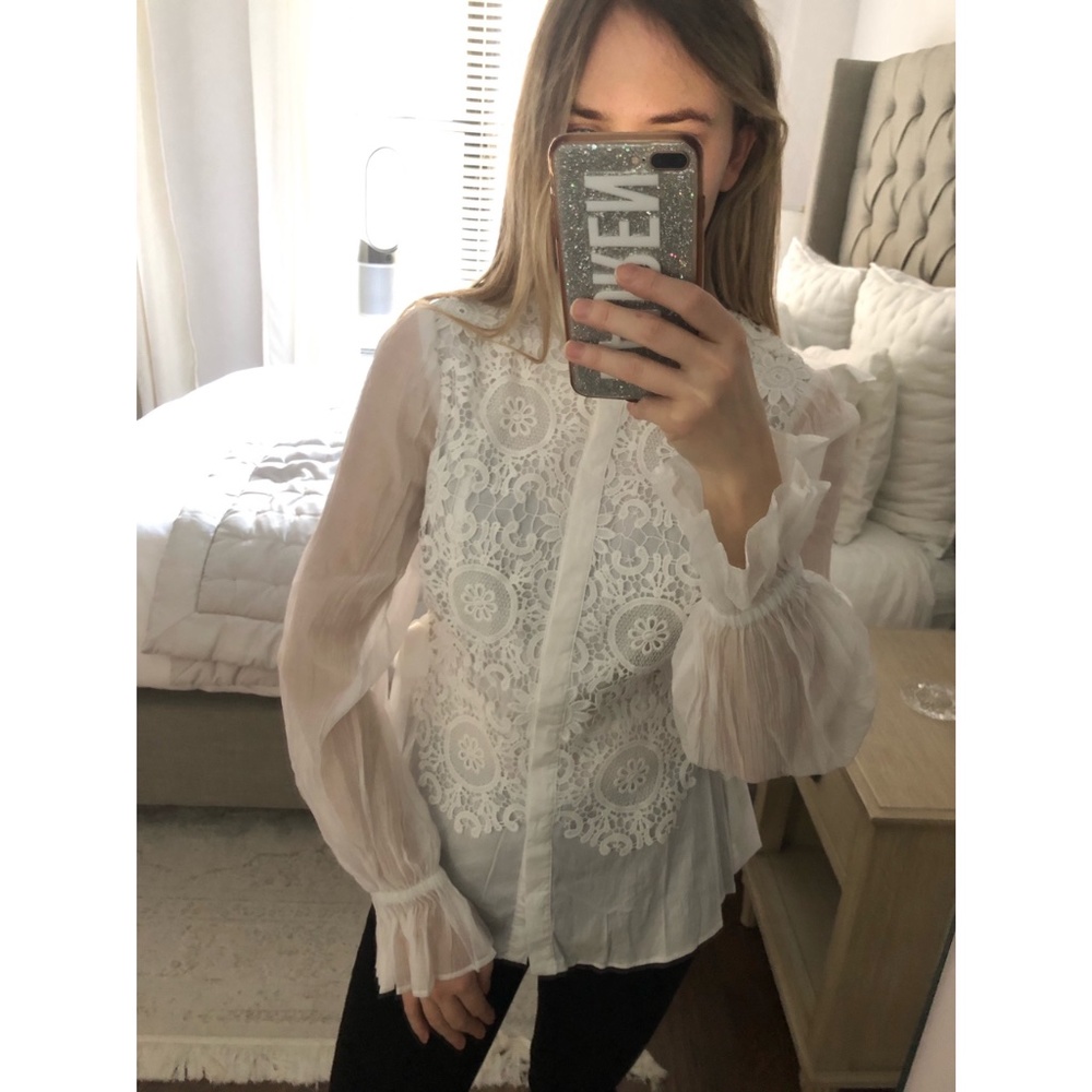 Coast Syden White Lace Vintage Style Shirt